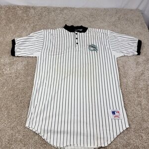 Florida Marlins Mens Size Large Tall Nutmeg Mills MLB Baseball‎ Jersey Pinstripe
